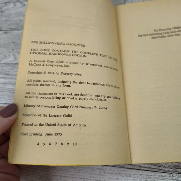 THE MILLIONAIRES DAUGHTER Dorothy Eden 1975 Fawcett Paperback Historical Romance - Picture 3 of 12